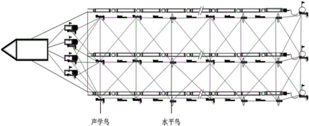 Underwater multi-cable acoustic network positioning method