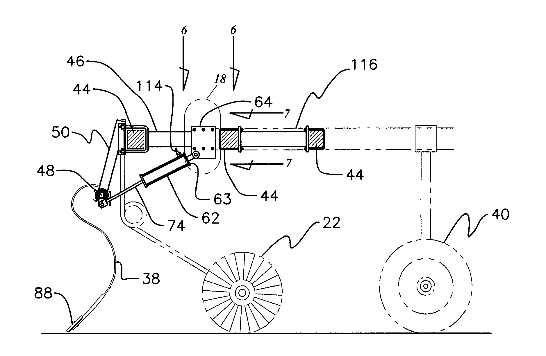 Penetrator bar for vertical tillage equipment