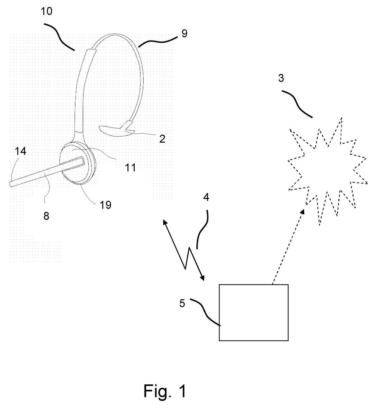 Headset with hear-through mode