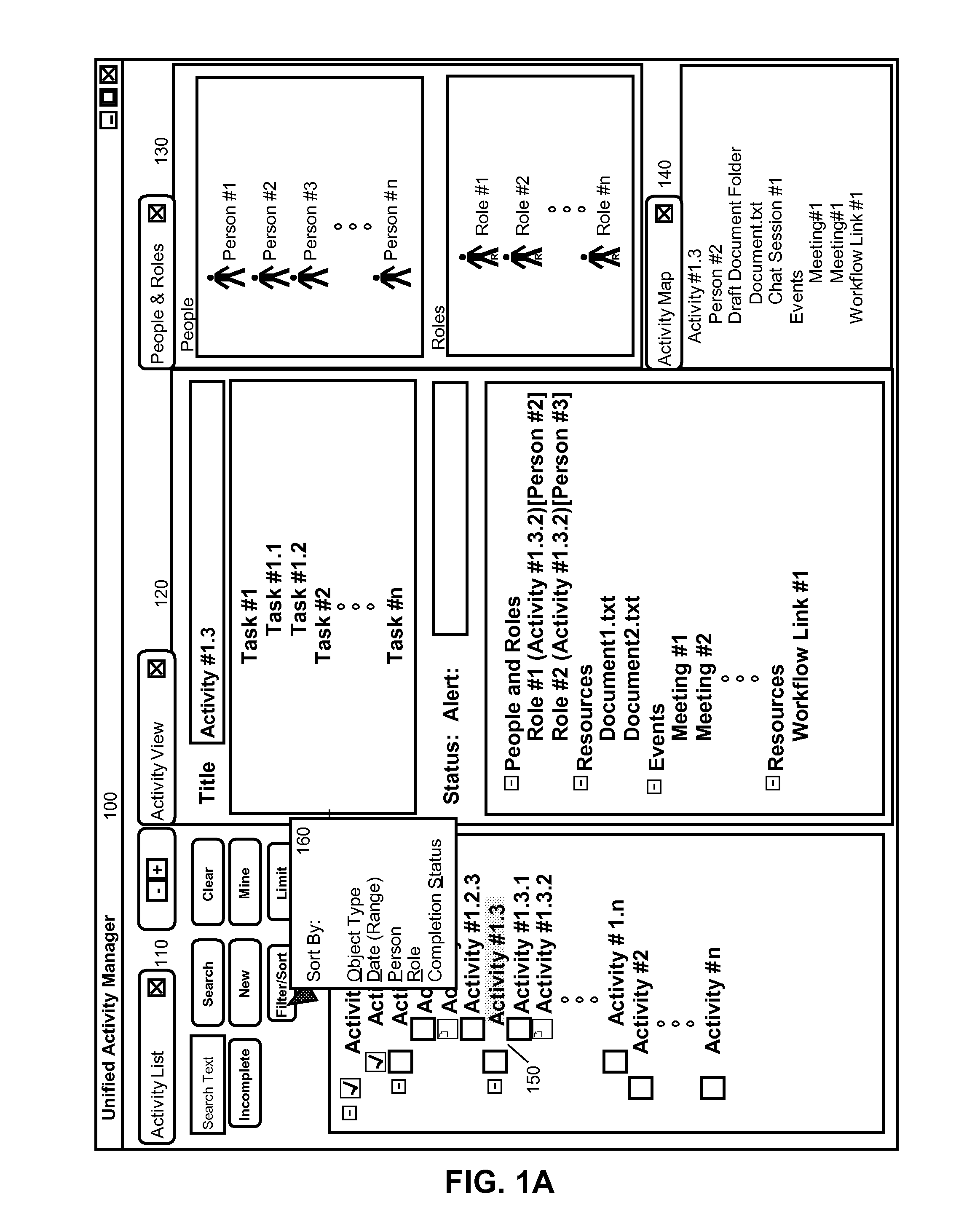 Sorting and filtering activities in an activity-centric collaborative computing environment