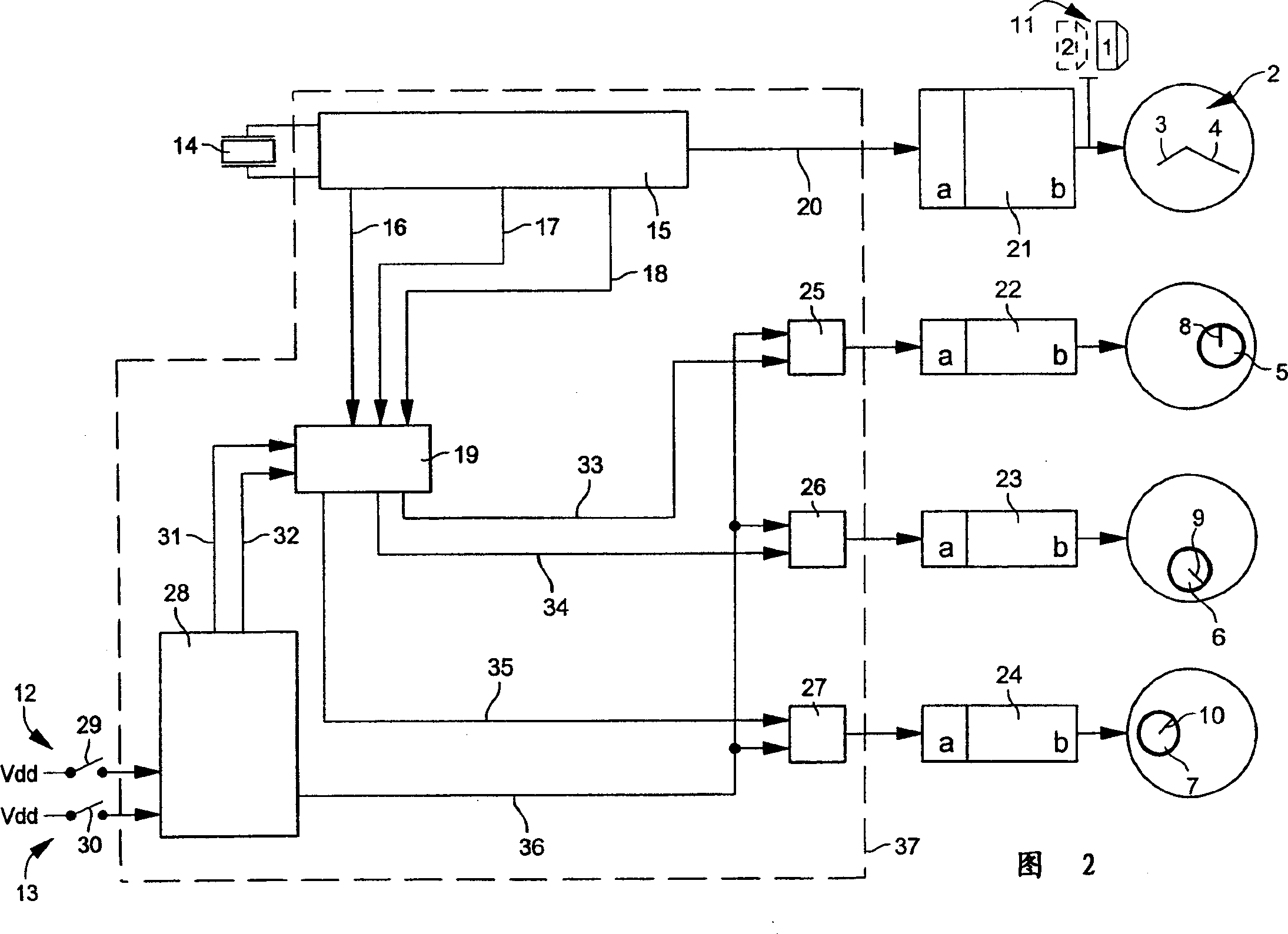 Precise electronic watch with analog display