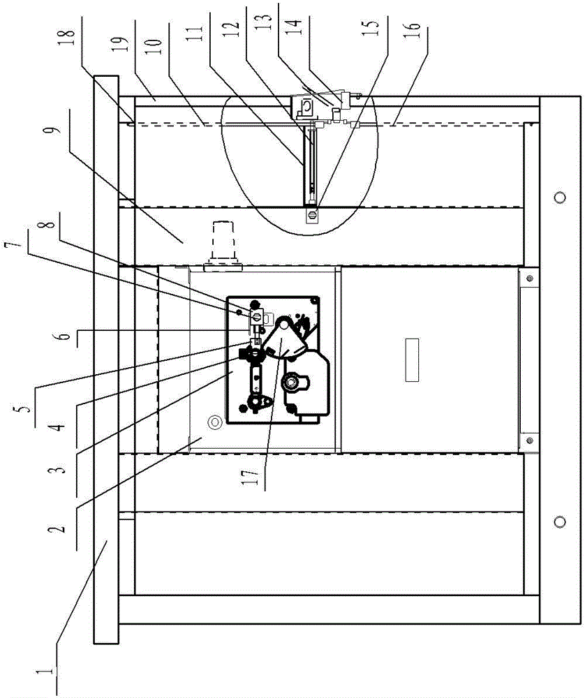 Cable branch box mechanical interlock operation device