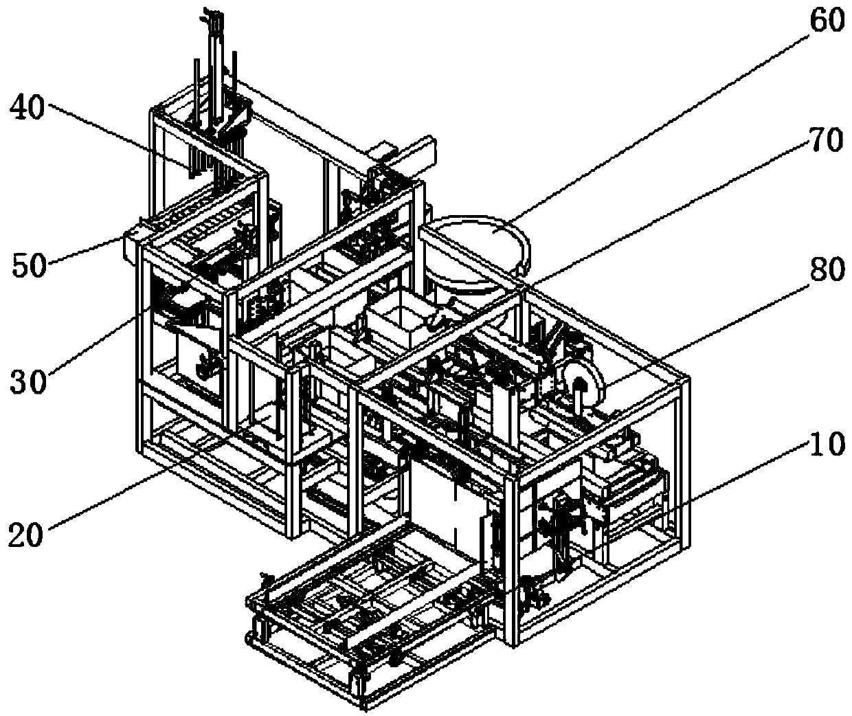 Full-automatic flexible support boxing system