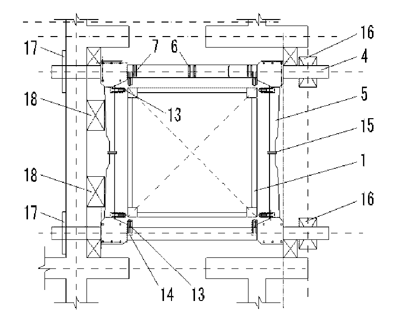 Self-climbing tower crane