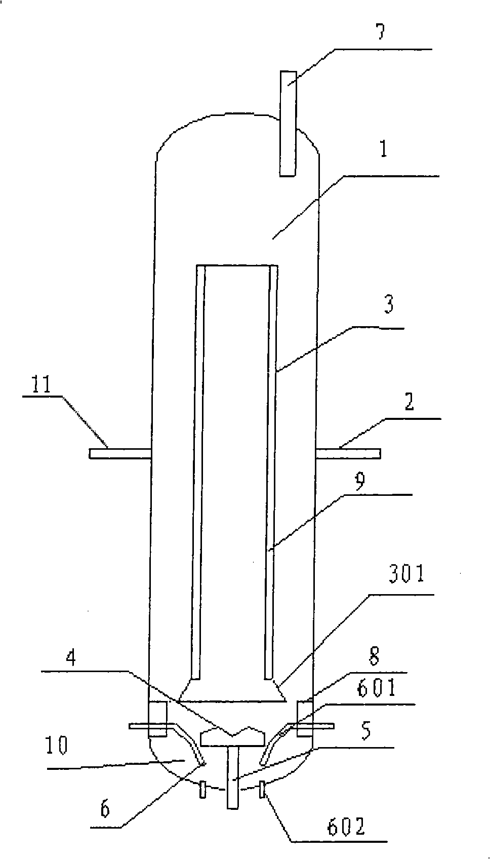 Stirring/flow-guiding multi-phase reactor