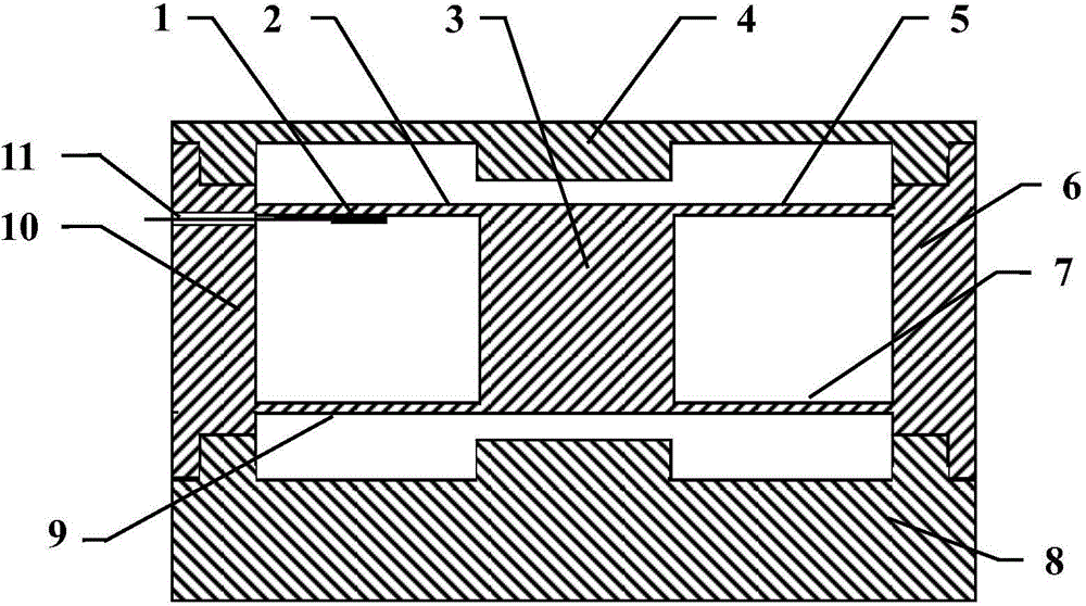 A temperature insensitive fiber grating acceleration sensor