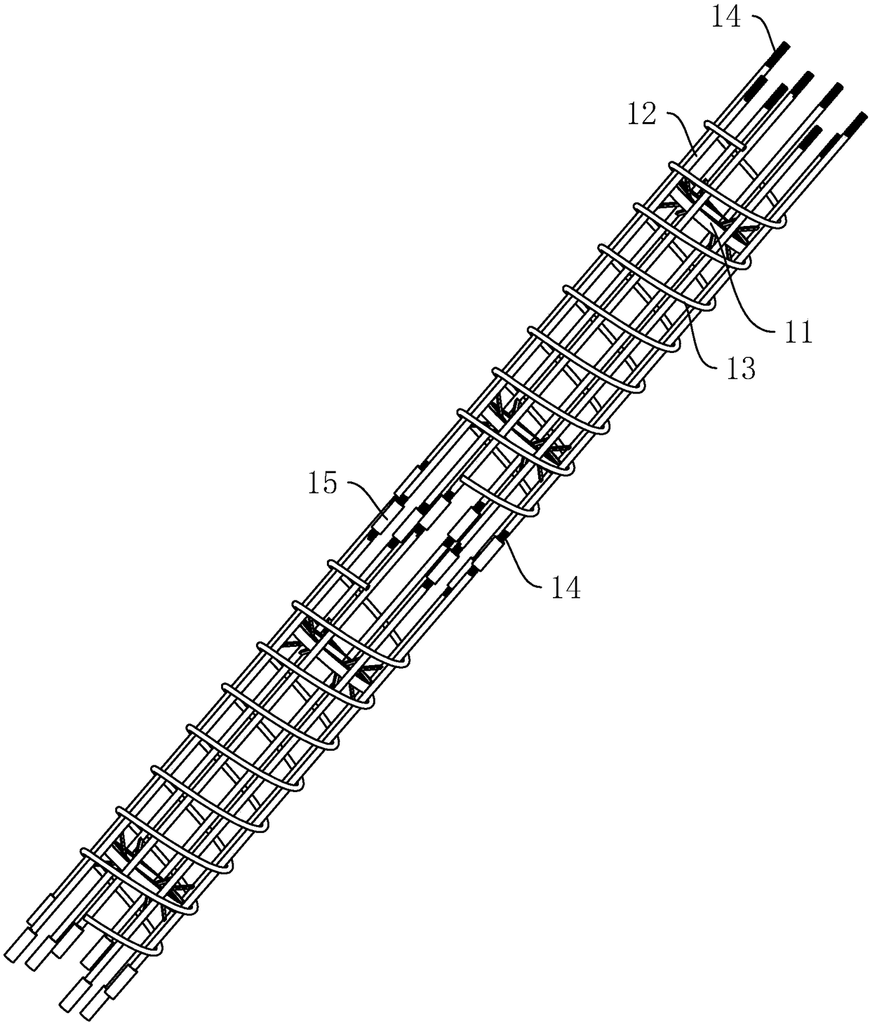 Reinforcement cage for drilled press-grouting piles and molding device thereof