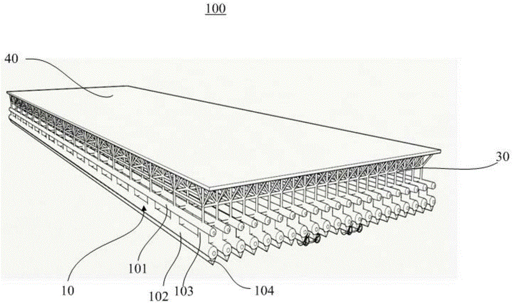 A composite material offshore super-large floating body structure