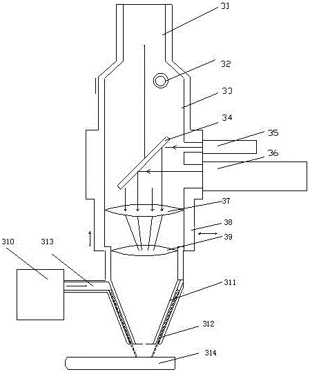 Laser cutting machine with pre-spray water guide structure