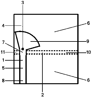 Microstrip line-slot line transition structure with stop band