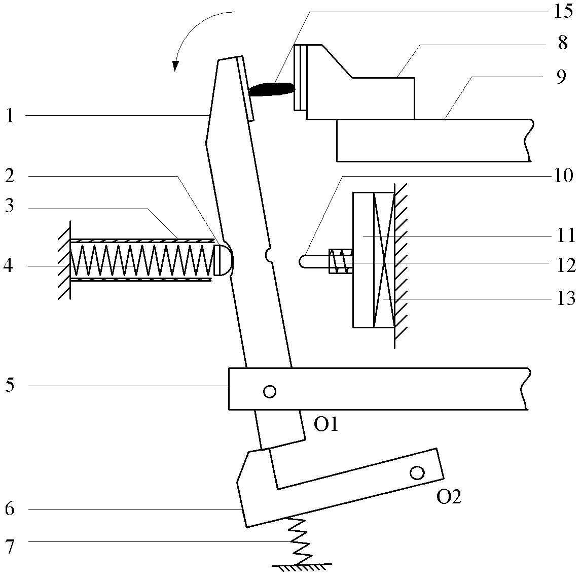 High-speed opening operation mechanism of middle-and-low-voltage direct-current circuit breaker