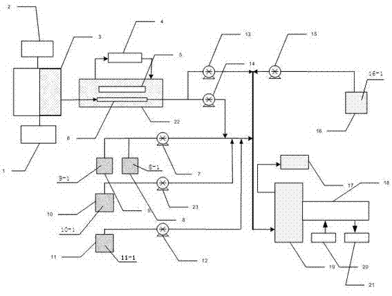 Detecting device and method for detecting flow injection chemiluminescence water inorganic mercury by inhibiting