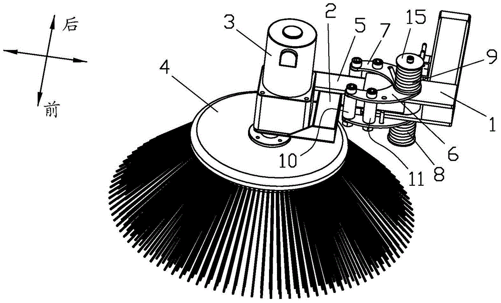 Bidirectional anticollision structure of sweeper side brush