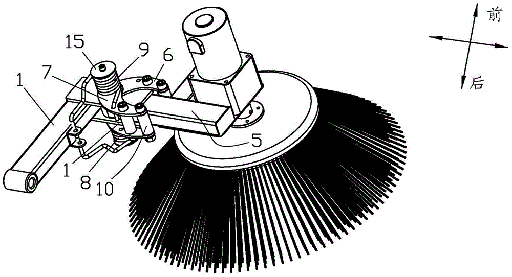 Bidirectional anticollision structure of sweeper side brush