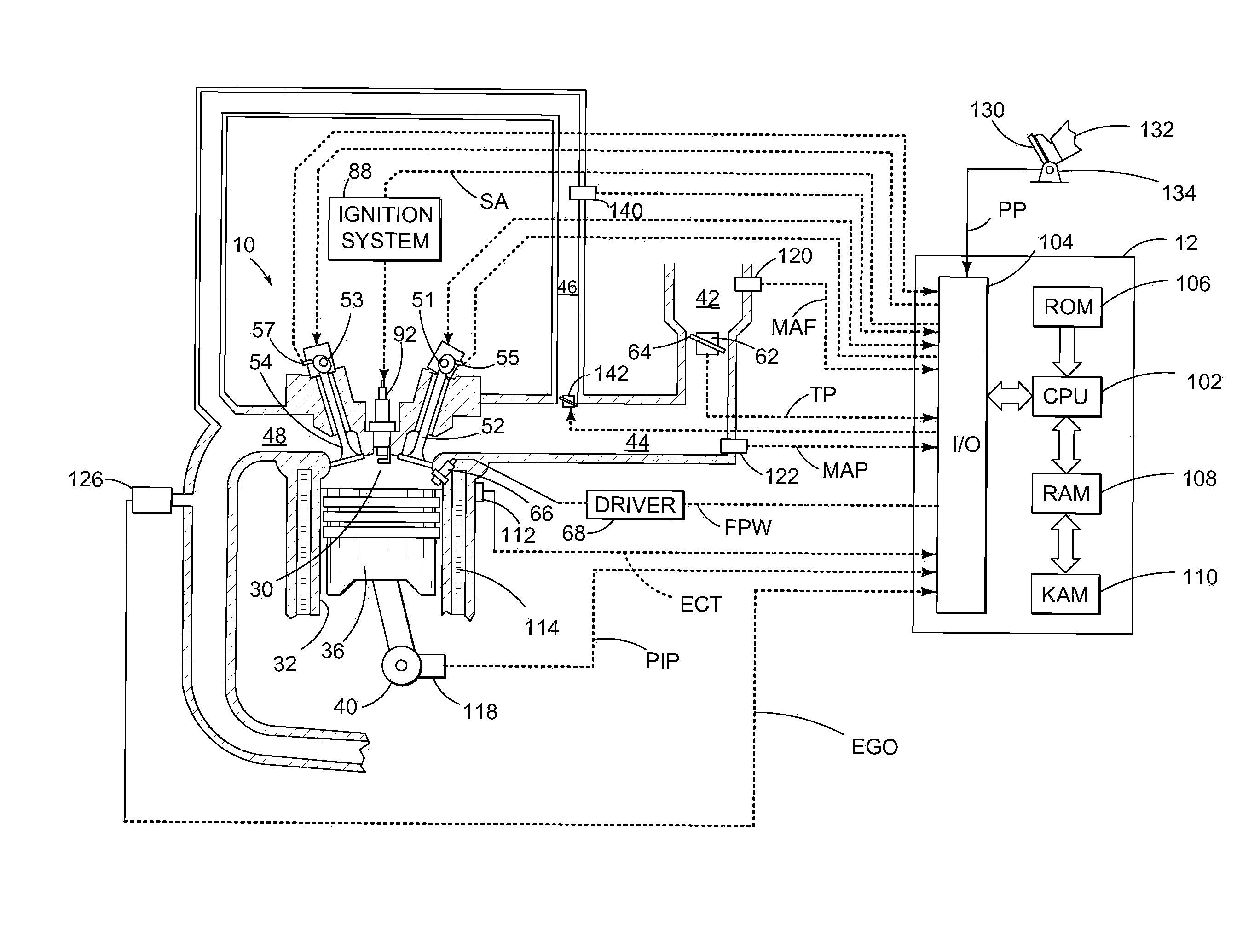 Vehicle surge and spark timing control