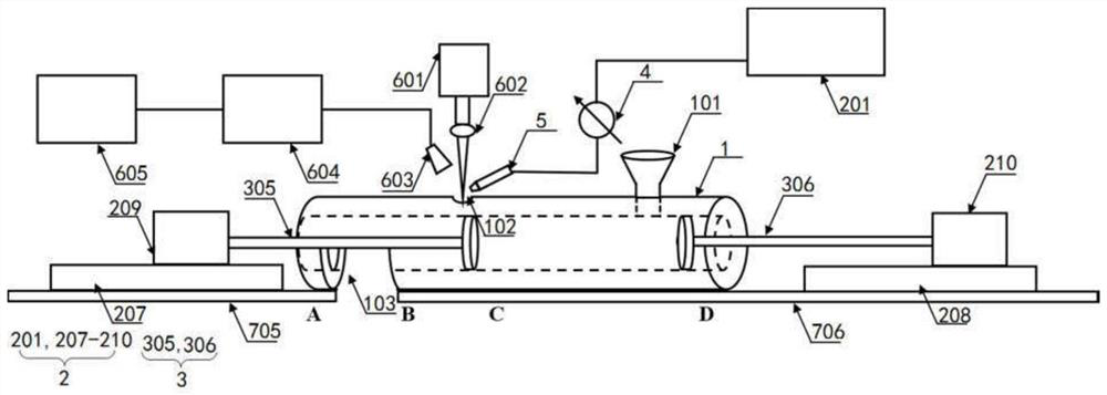 An online powder detection device based on laser-induced breakdown spectroscopy