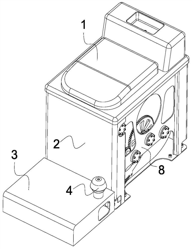 Efficient stirring mechanism, and environment-friendly pedestal pan using same