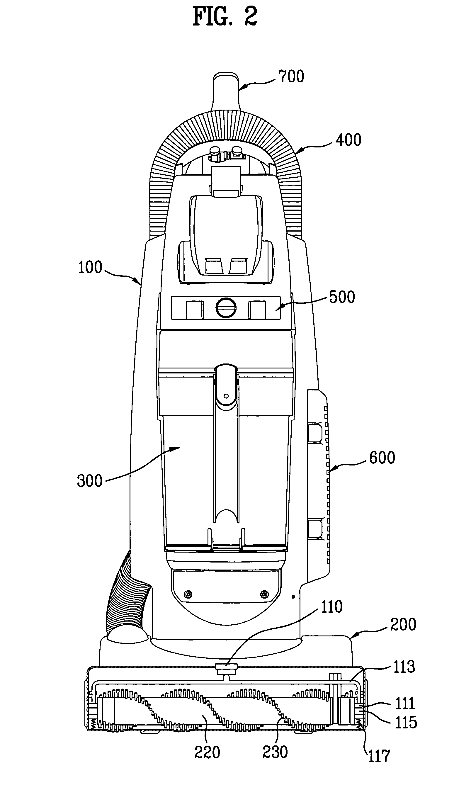 Upright vacuum cleaner