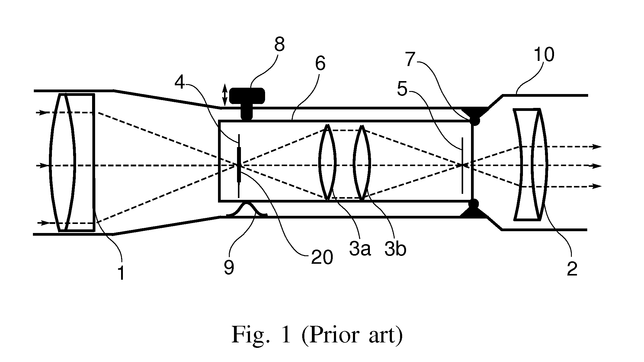 Telescopic gun sight with linear optical adjustment mechanism