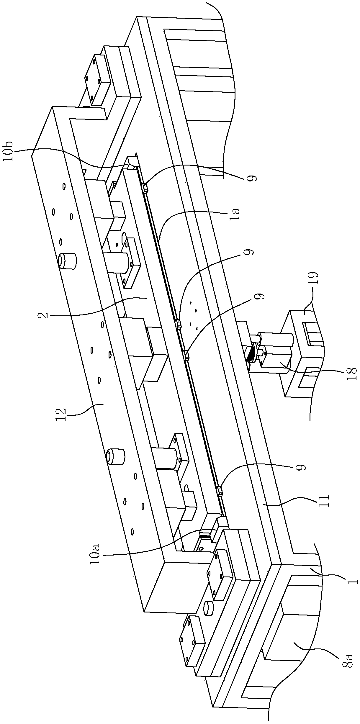 Bonding equipment for bonding trim strips on glass panels