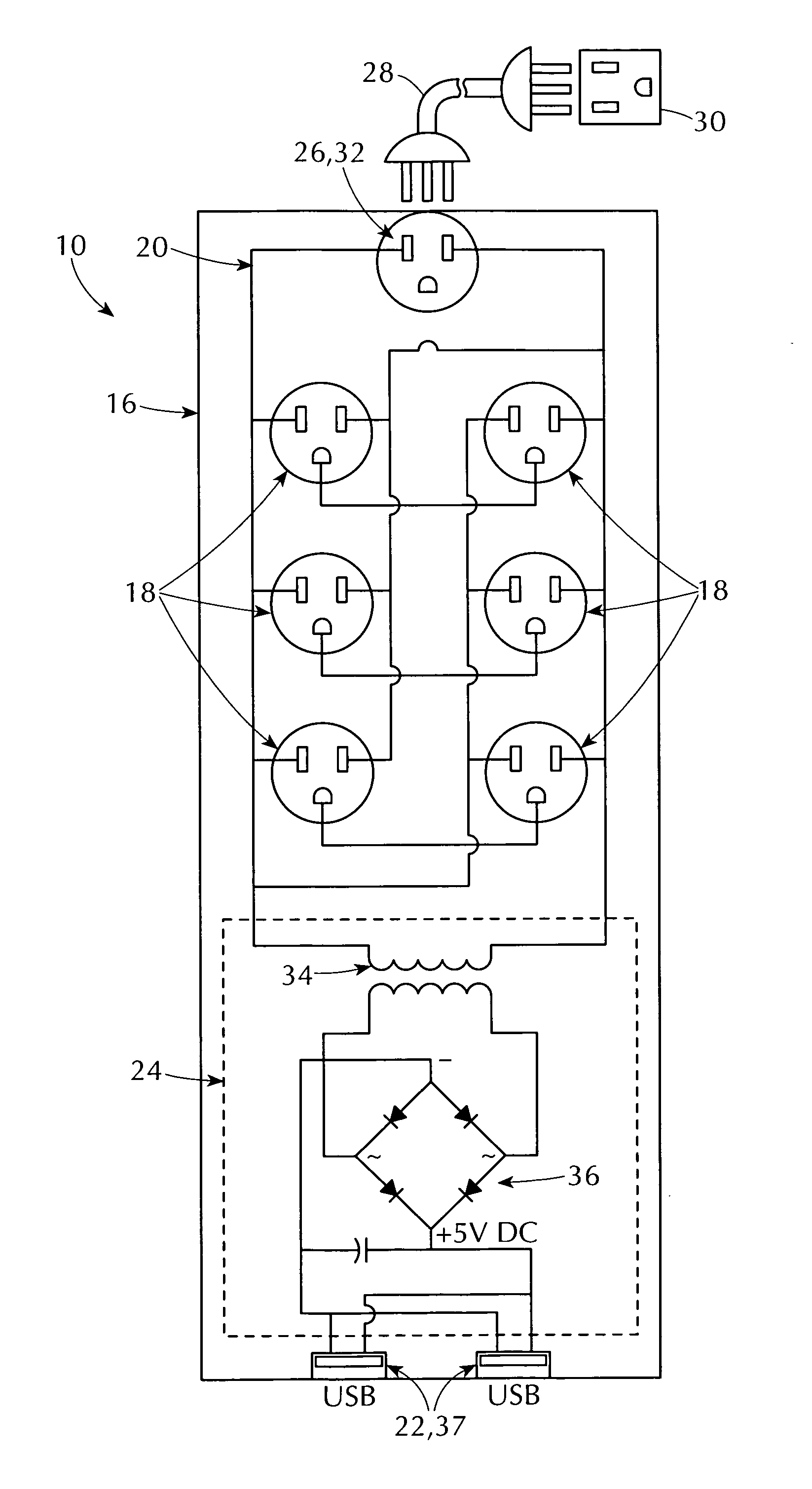 Portable docking station for powering multiple AC-powered battery chargers and multiple DC-powered battery chargers simultaneously