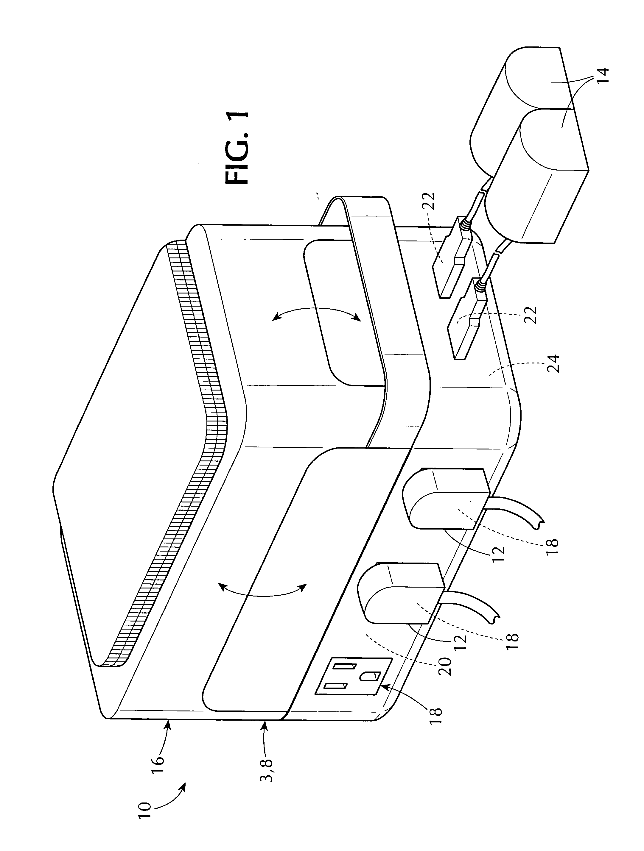 Portable docking station for powering multiple AC-powered battery chargers and multiple DC-powered battery chargers simultaneously