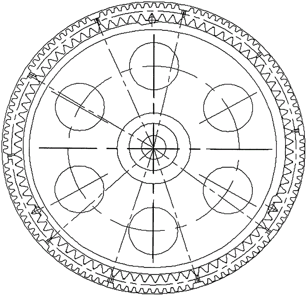 Pitch circle positioning type static balance structure for static balance of gear ring