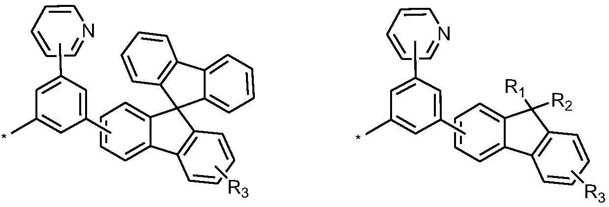 Triazine compound containing fluorine structure, and organic light-emitting devices thereof