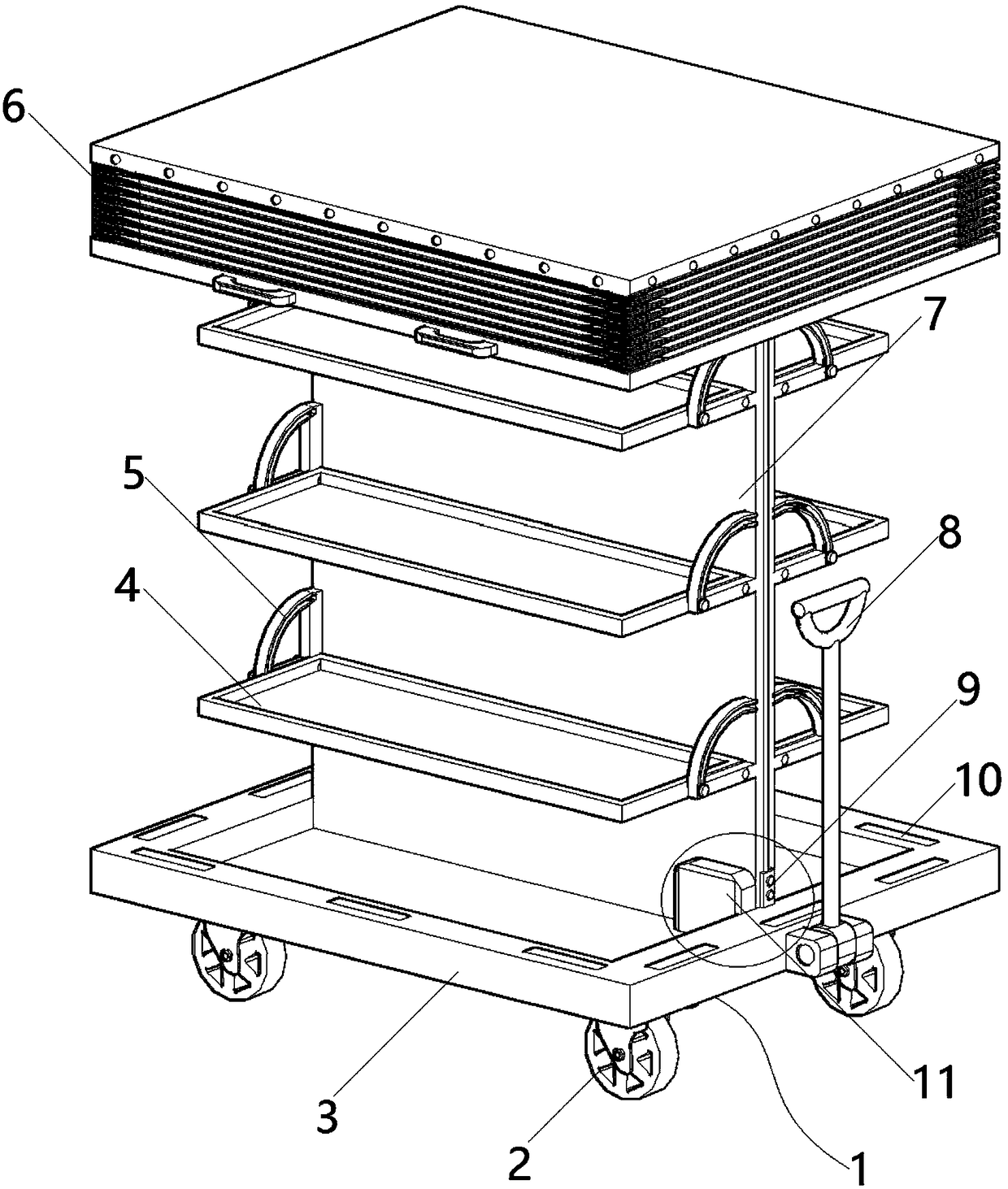 Short-distance material transfer device with dust-proof protection structure