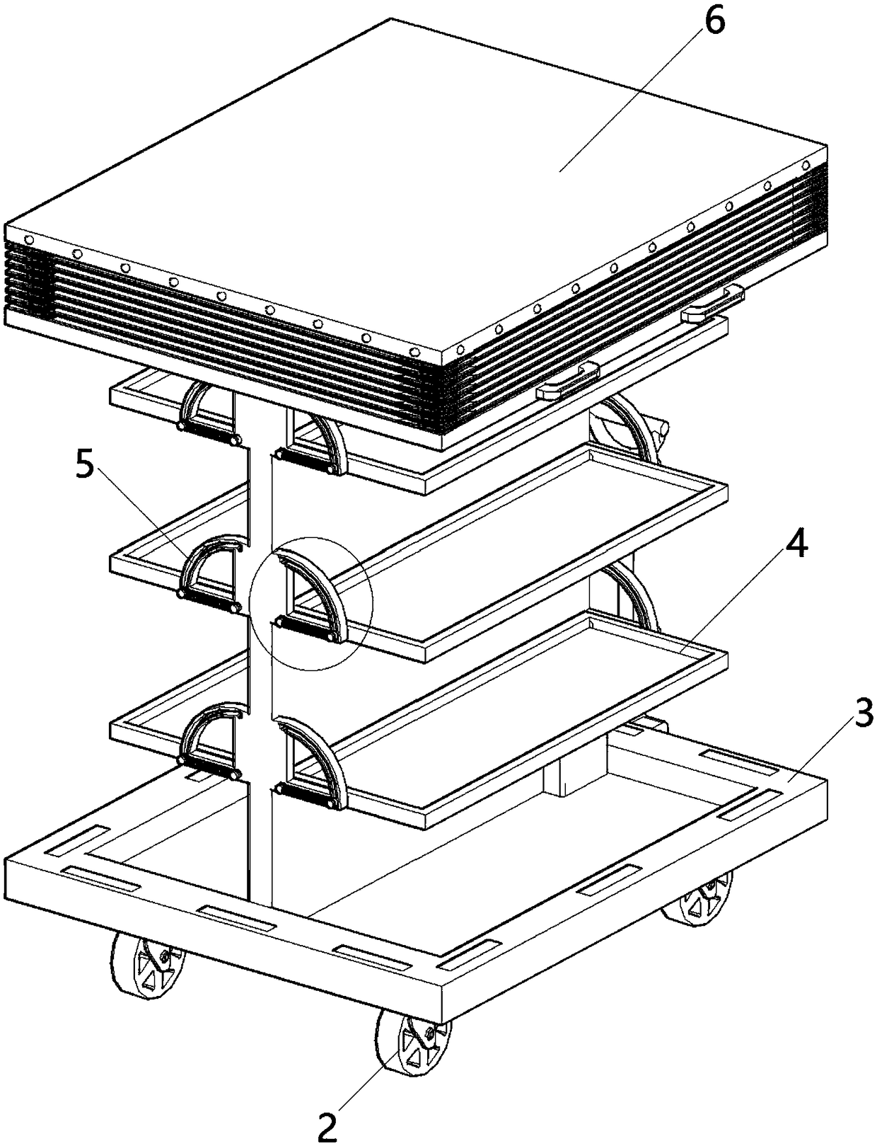 Short-distance material transfer device with dust-proof protection structure