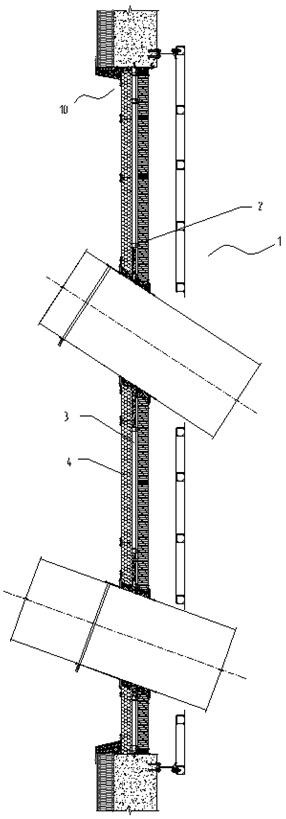 Novel anti-explosion and fireproof plugging structure of converter station valve hall valve side sleeve hole