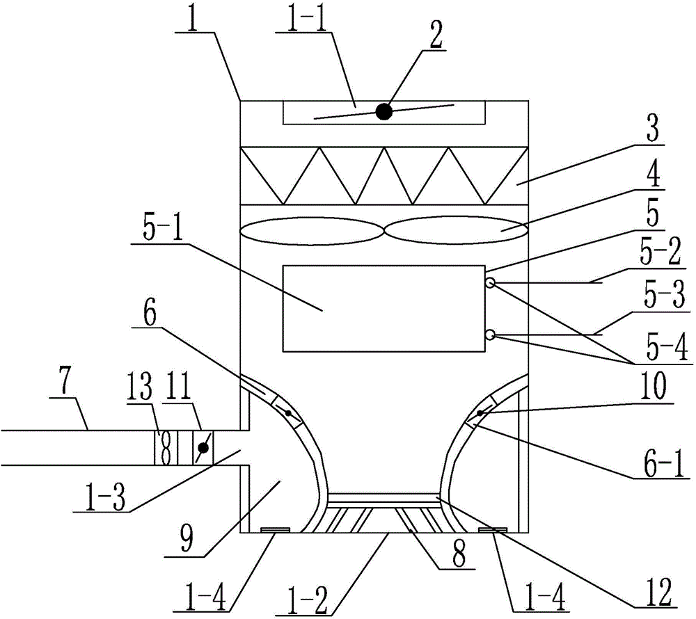 Cold air surrounding type hot air decentralized heating device