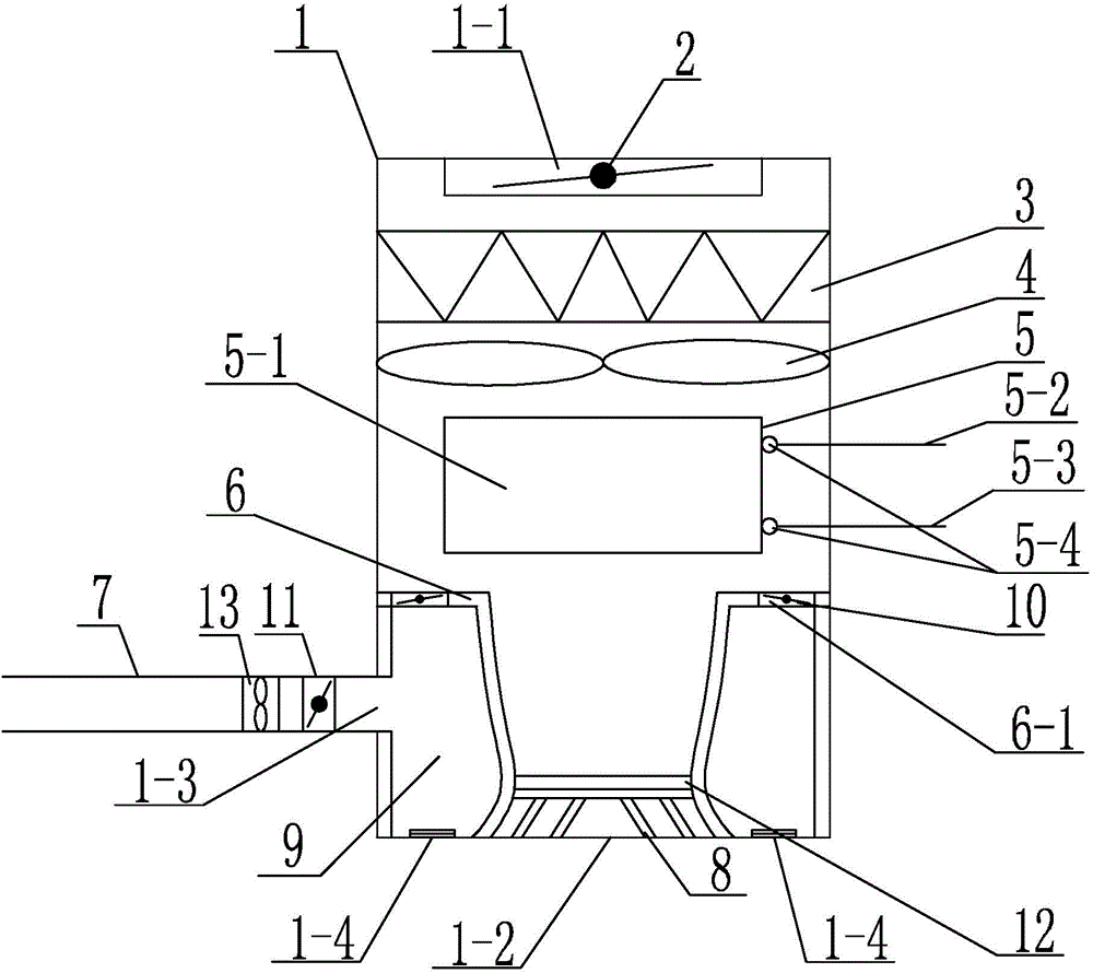 Cold air surrounding type hot air decentralized heating device