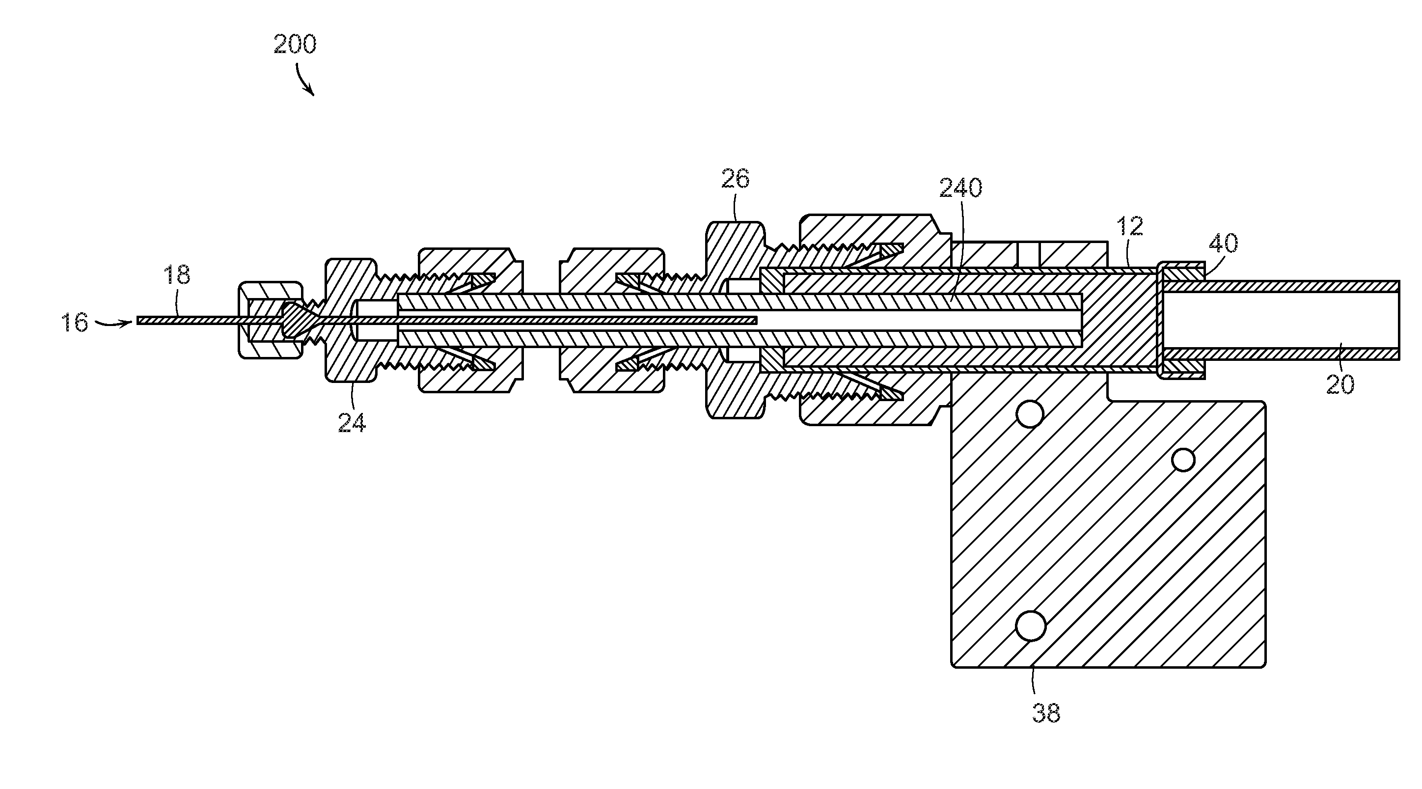 Flame ionization detection for supercritical fluid chromatography employing a matched separation column and flame burner