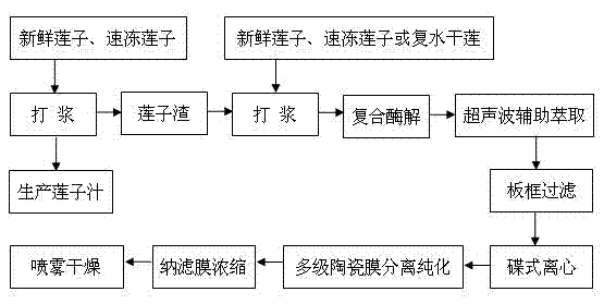 High-efficiency extraction process for polysaccharide of lotus seeds