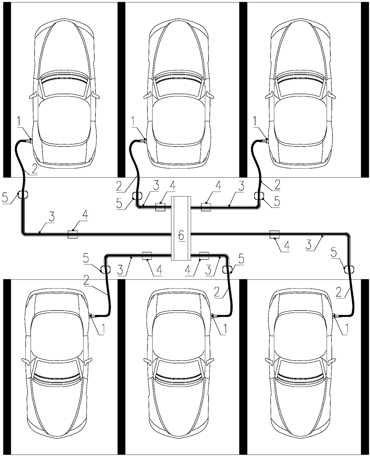 Electric vehicle charging device for single-layer garage