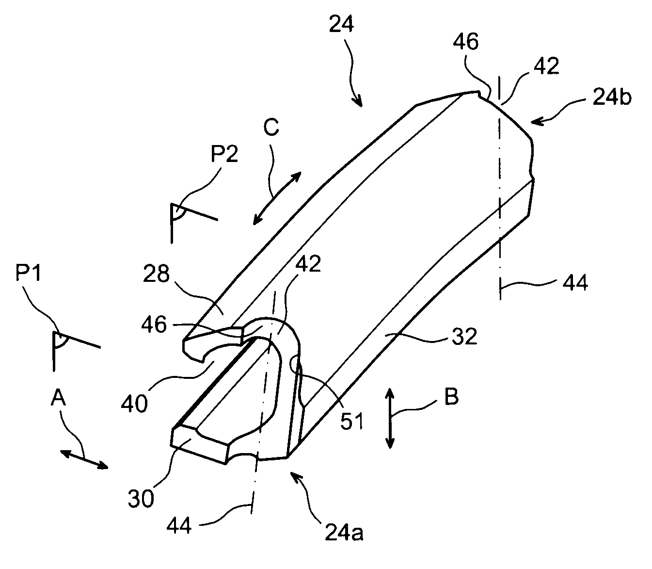 Unit for locking ring sectors on a turbomachine casing, comprising radial passages for gripping it