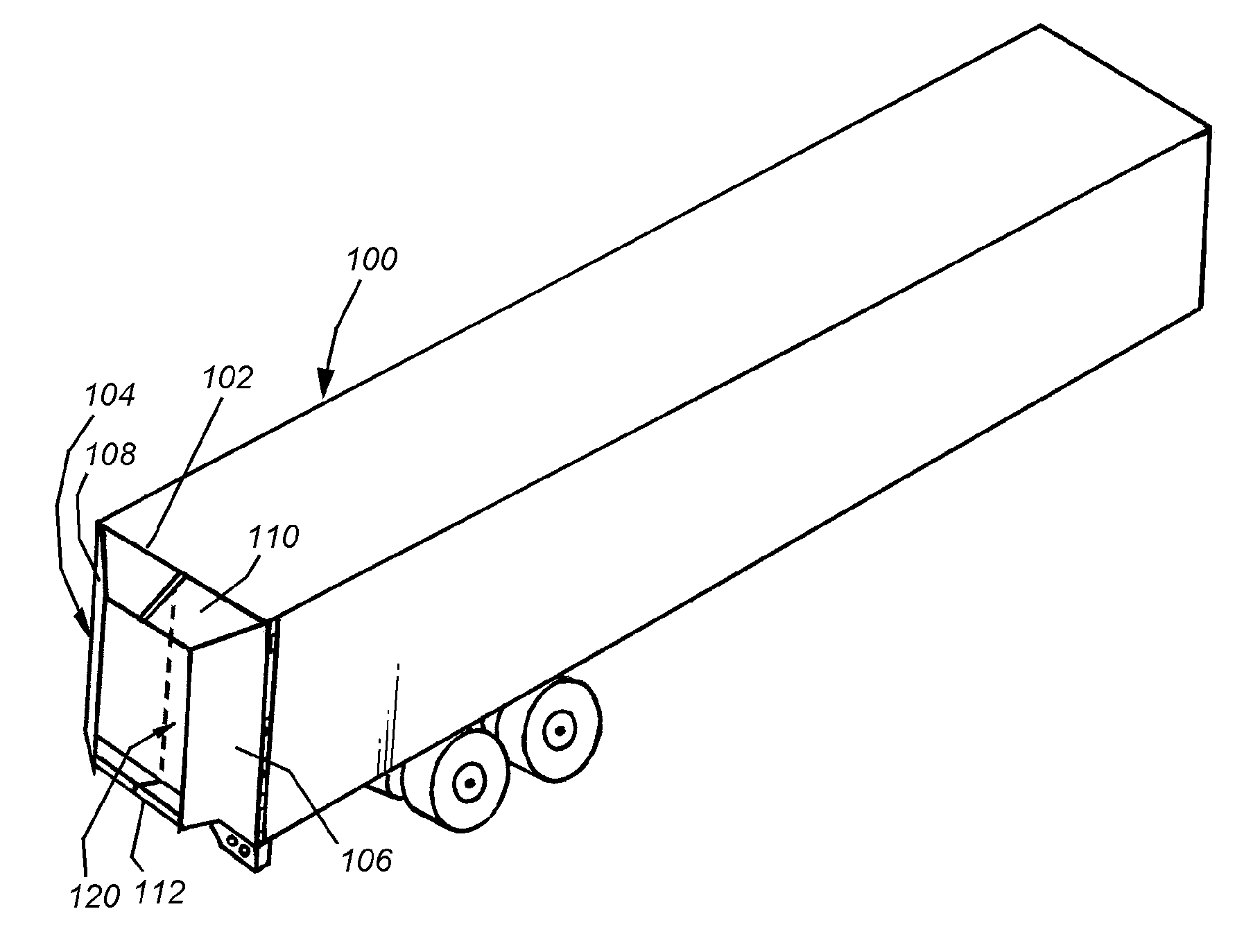 Rear-mounted aerodynamic structure for truck cargo bodies