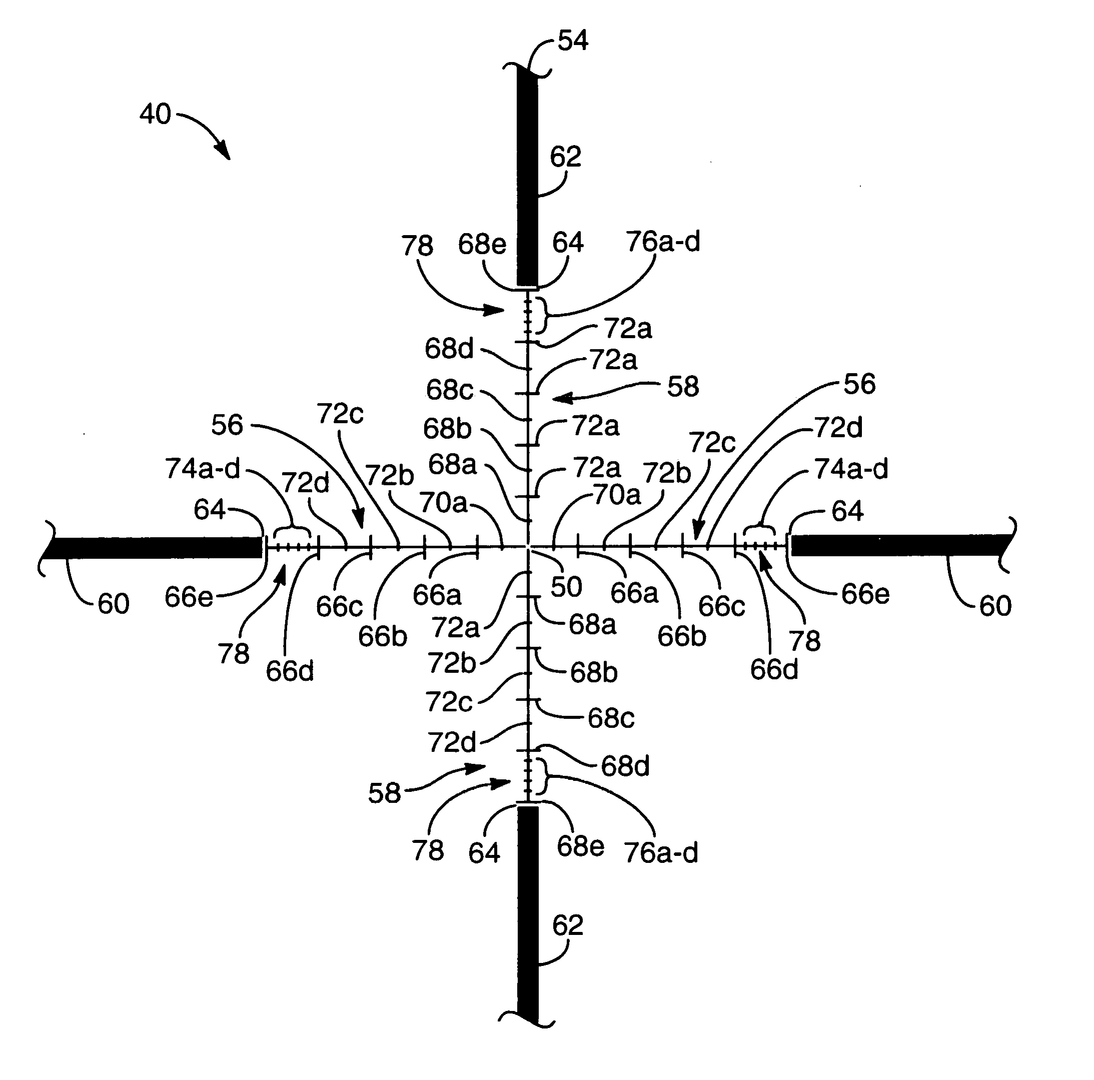 Tactical ranging reticle for a projectile weapon aiming device