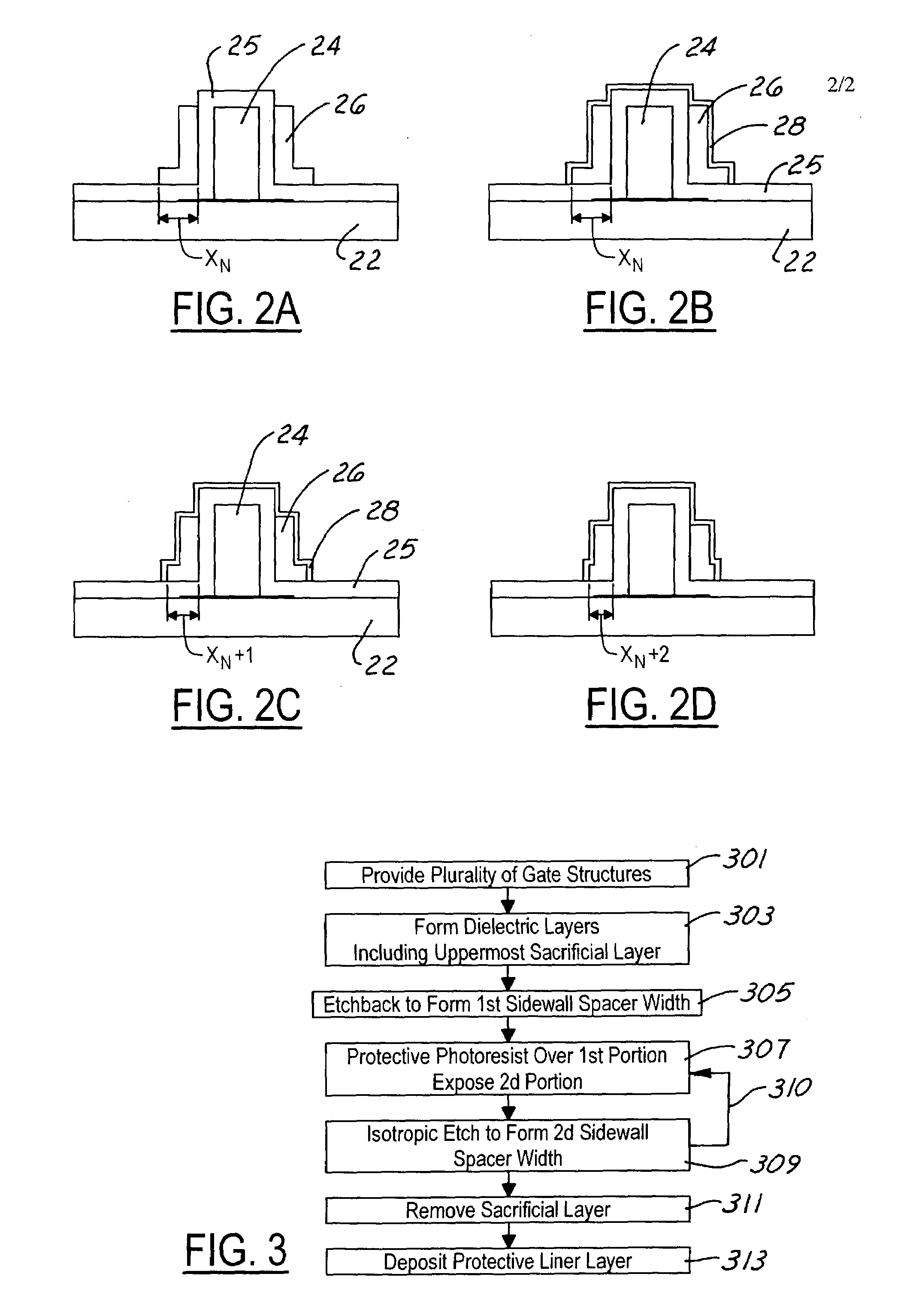 Method for multiple spacer width control