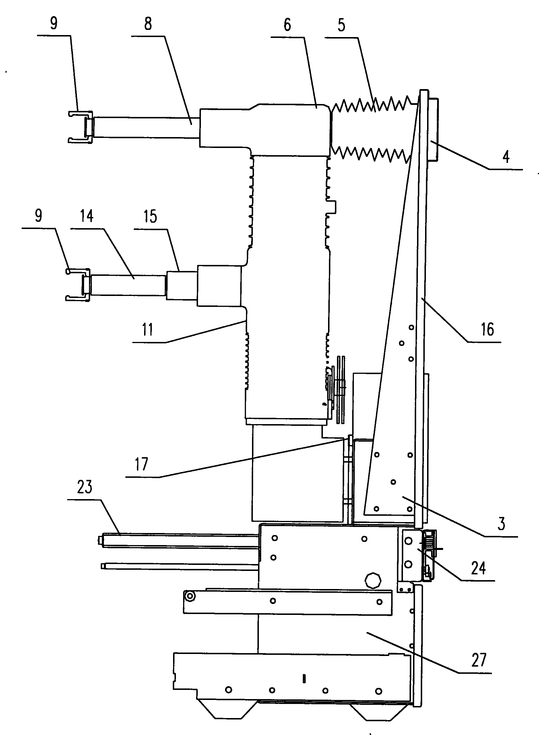 Hand cart for sulphur hexafluoride circuit breaker