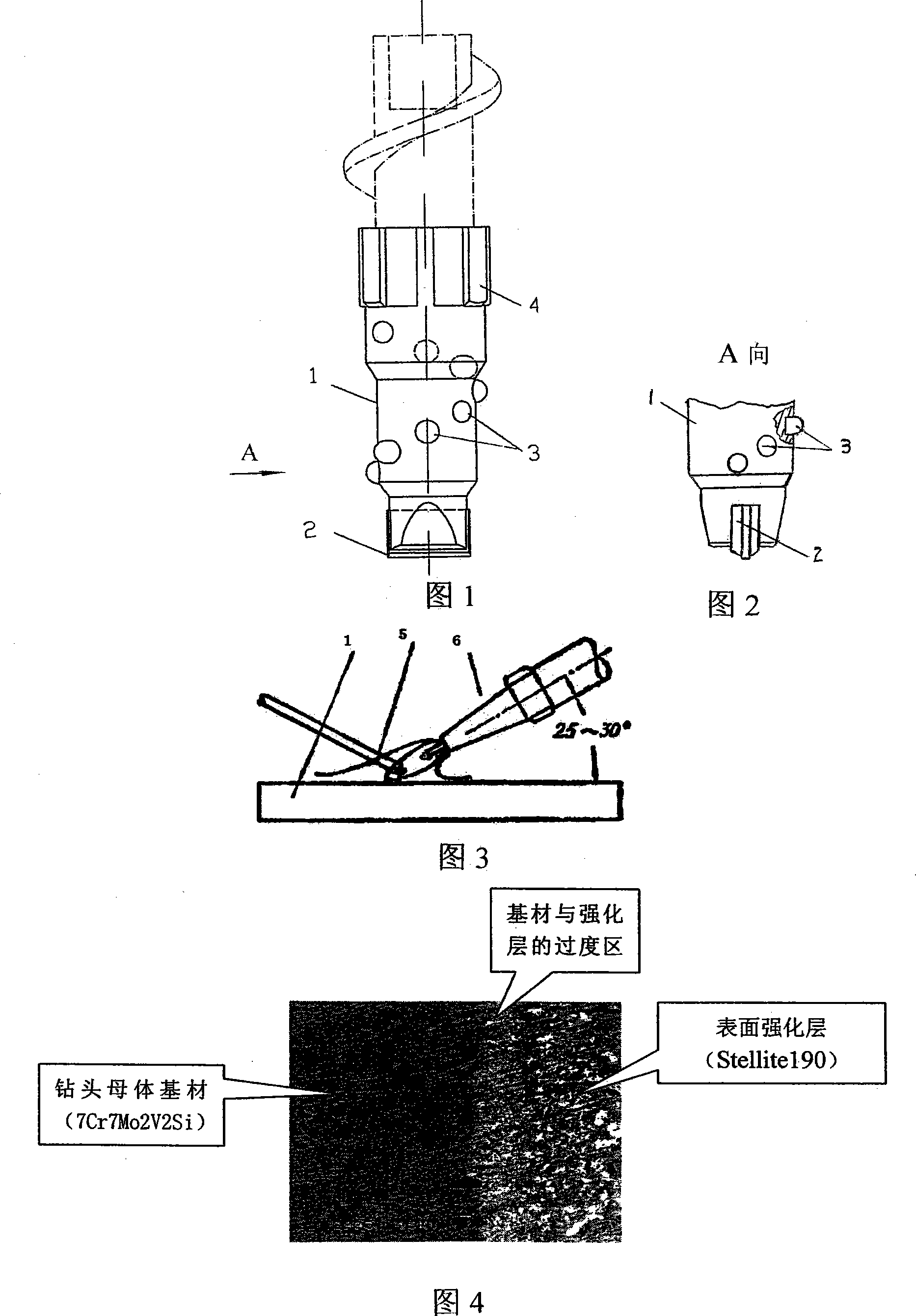 Stone inclusion soil abrasive-proof anti-impact drill bit