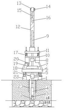 Drilled pile drilling device suitable for determining boundary depth of upper-soil low-rock stratum