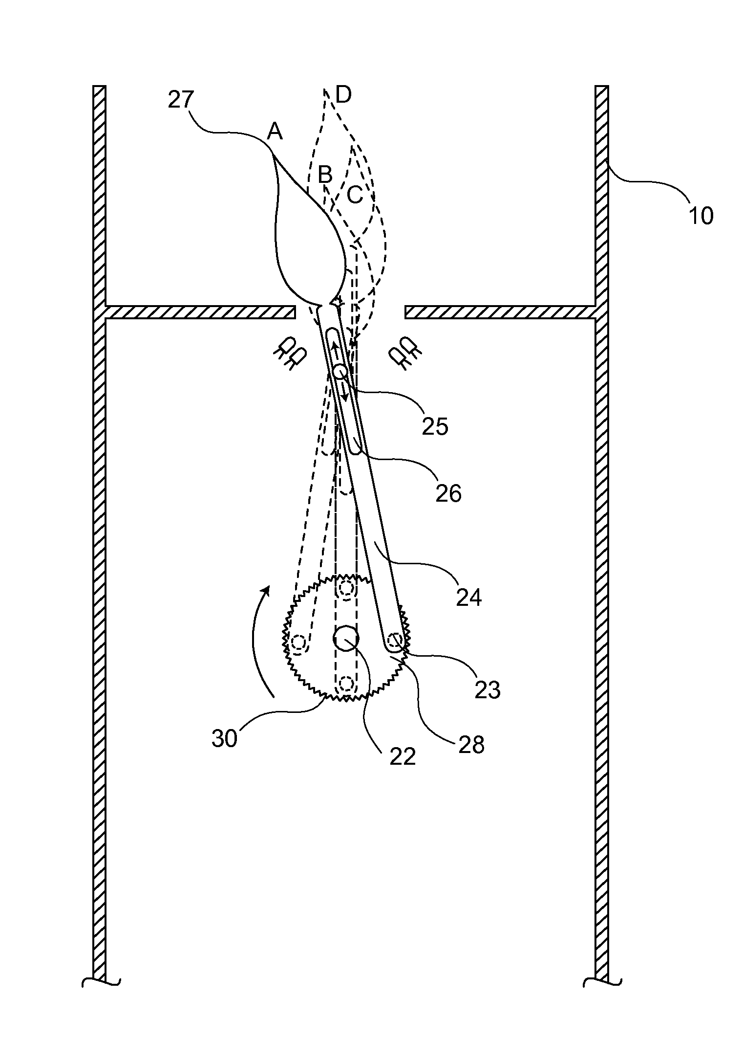 Flameless candle with simulated flame movement