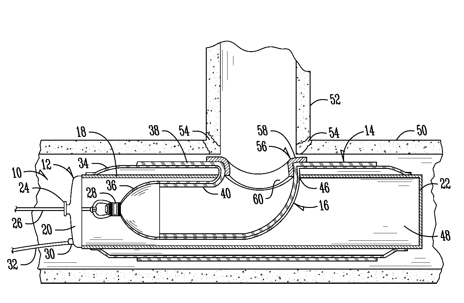 Device and method for repairing pipe