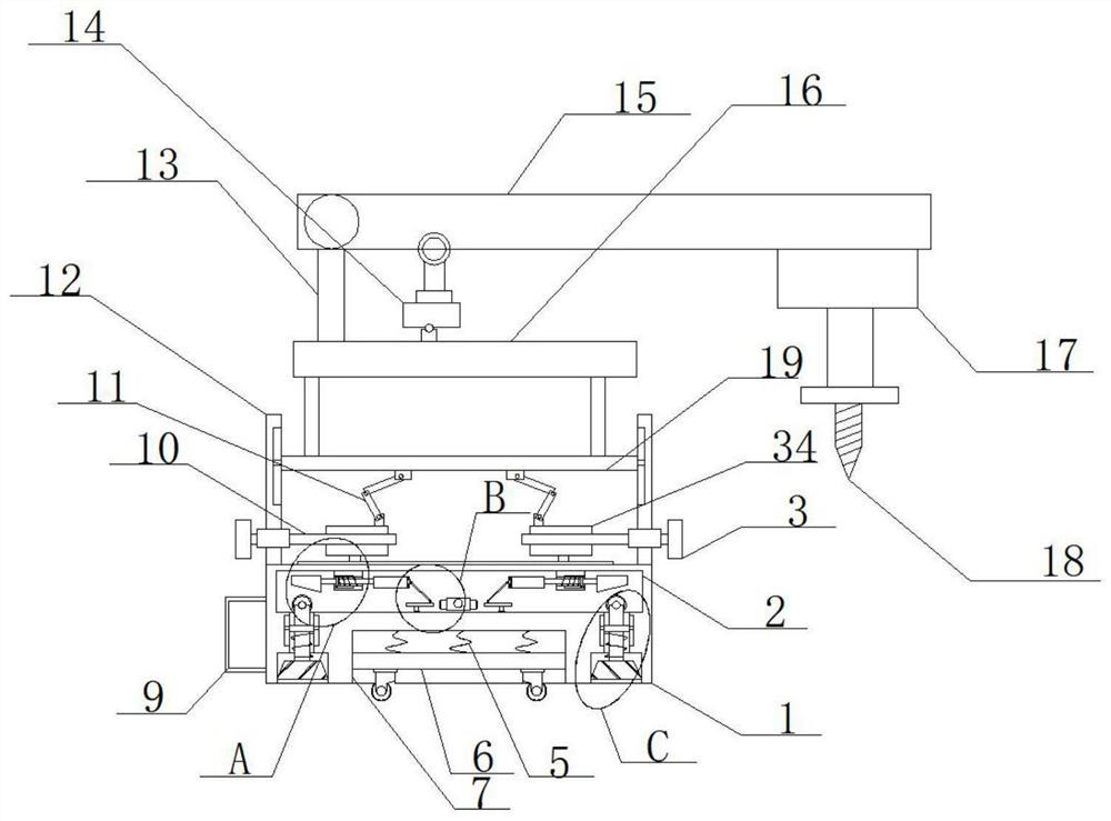 Drilling device for mine engineering blasting