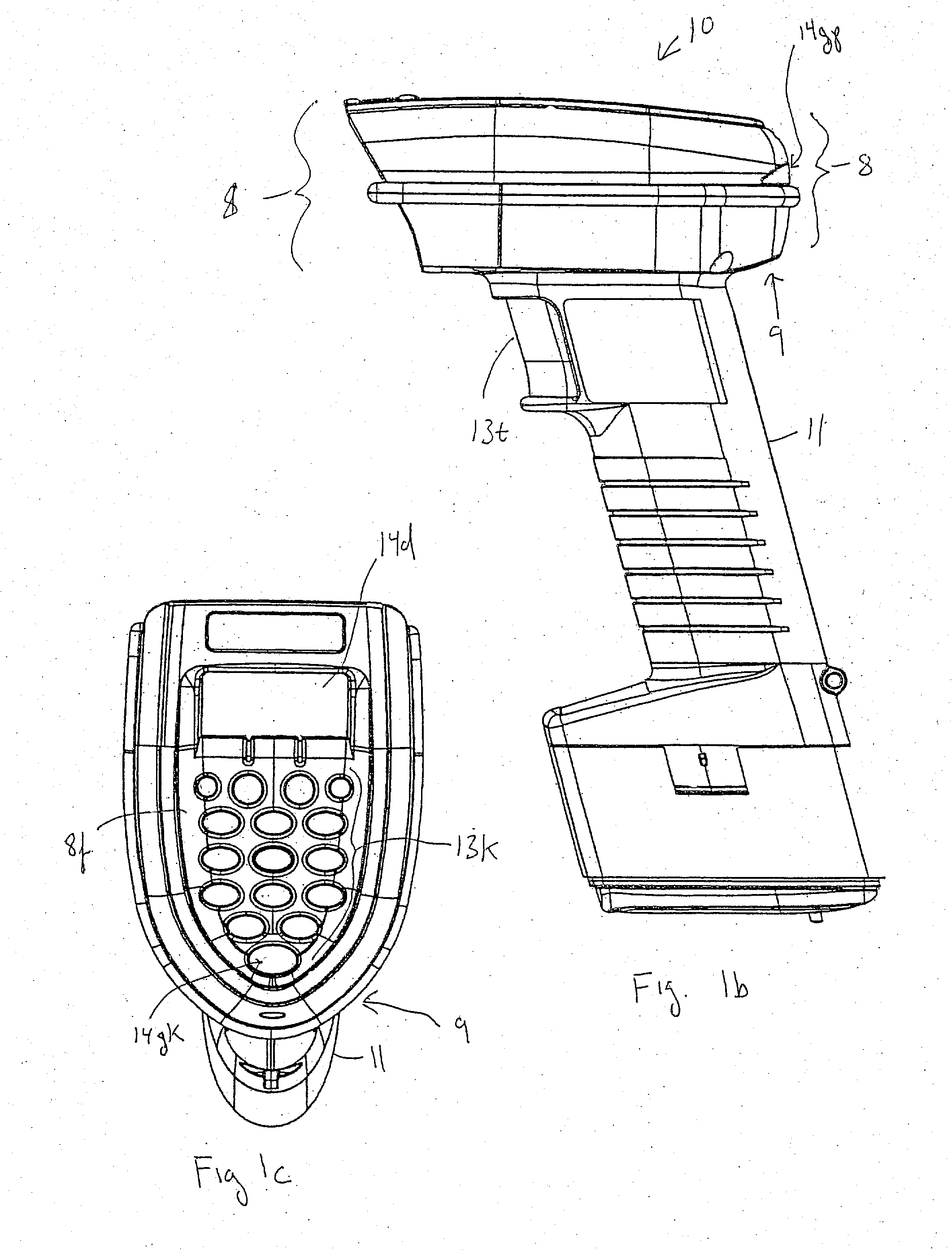 Optical reader comprising keyboard