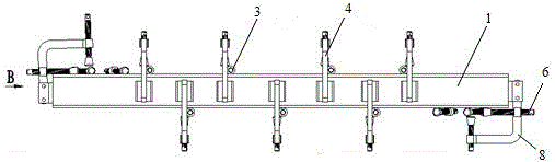 Assembly welding tooling for door frame of driver's cab