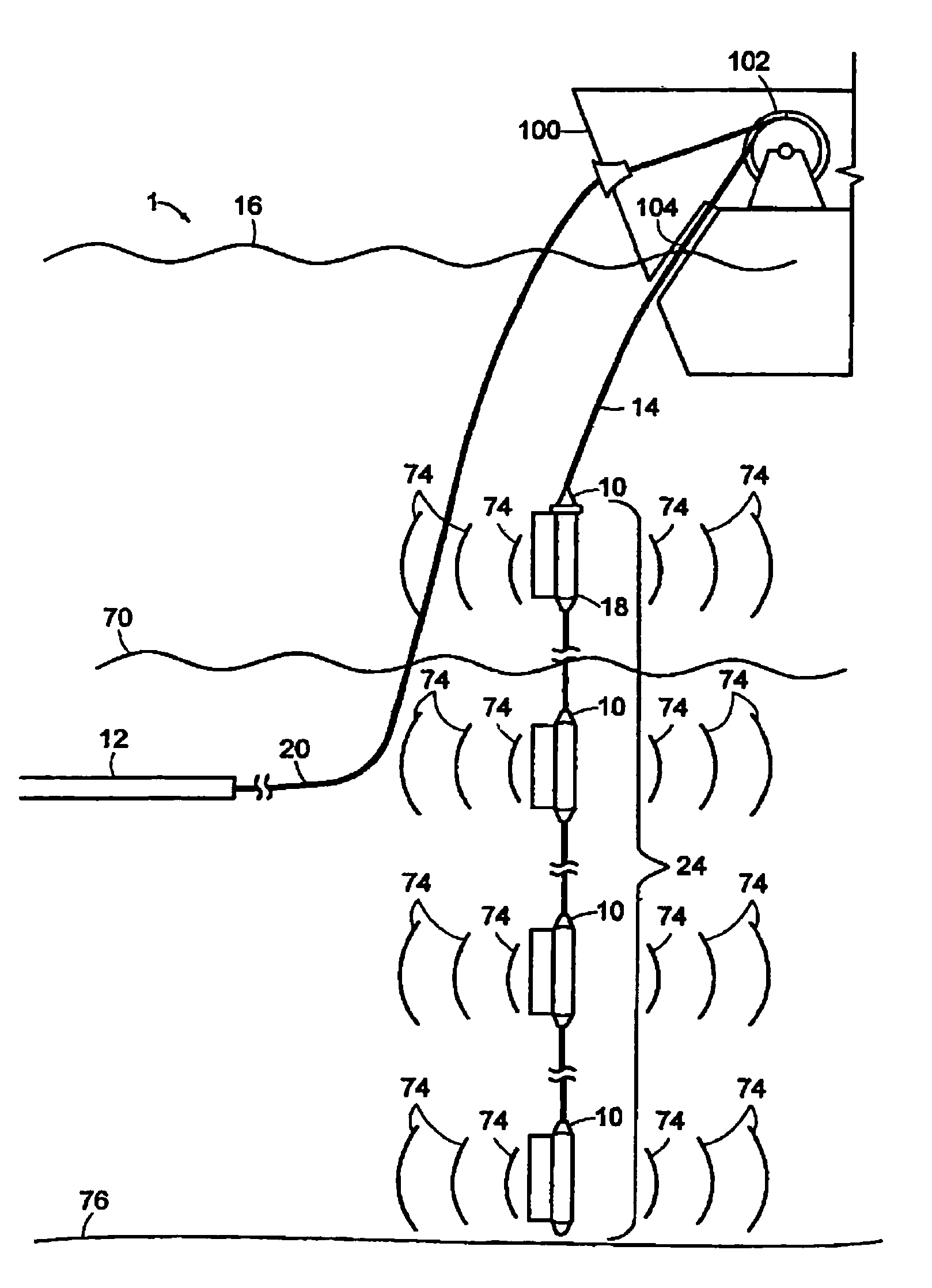 Distributed, soft-bodied, towable, active acoustic system