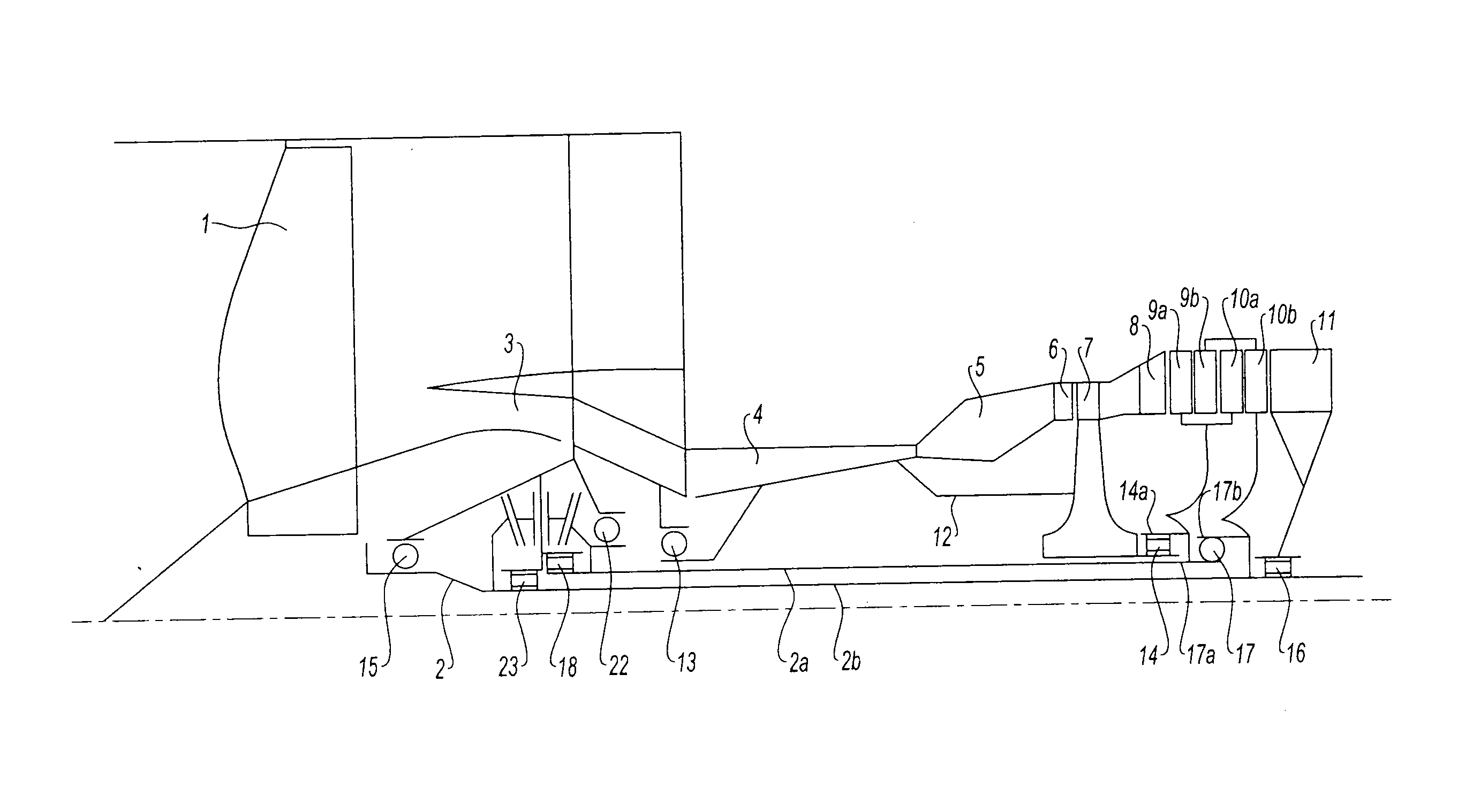 Bypass engine with contrarotating turbine wheels